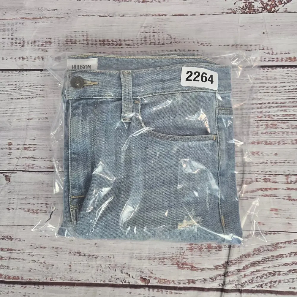 Hudson Women's Natalie Mid Rise Jeans Sz 30 Iona Distressed Raw Edge Grunge NWT